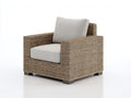 Sillones de ratán 98x92x84 cm marrón claro y beige - diseño cuadrado para exterior