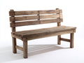 Bancos de jardín madera 140x58x88 cm - marrón - diseño rústico con respaldo