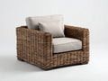 Sillones de ratán 102x95x82 cm marrón oscuro y beige - diseño cuadrado para exterior