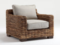 Sillones de ratán 94x88x76 cm - marrón y beige - estilo natural para terraza