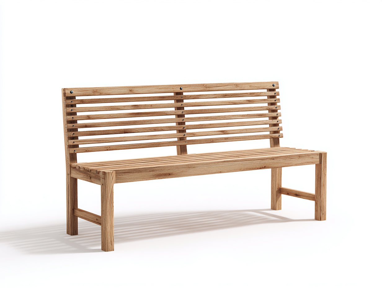 Bancos de jardín madera 165x60x92 cm madera natural - diseño moderno de listones para exterior