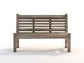 Bancos de jardín 150x58x88 cm - madera gris envejecida para exterior - estilo rústico con reposabrazos