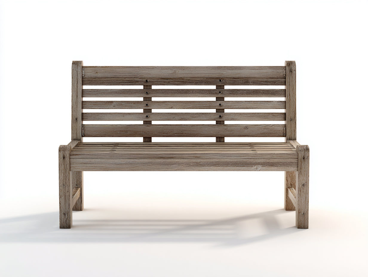 Bancos de jardín 150x58x88 cm - madera gris envejecida para exterior - estilo rústico con reposabrazos