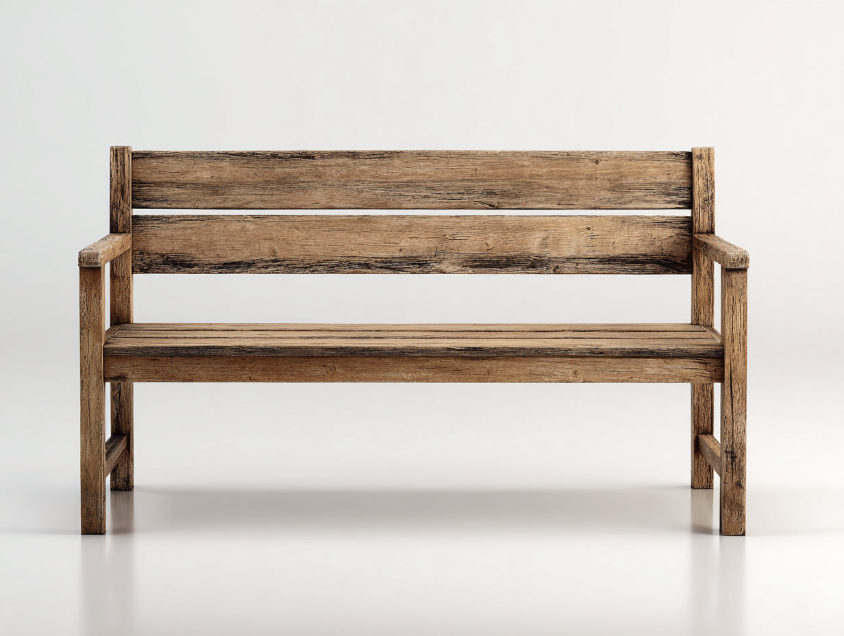 Bancos de jardín 160x58x88 cm - madera marrón envejecida para exterior - estilo rústico con reposabrazos