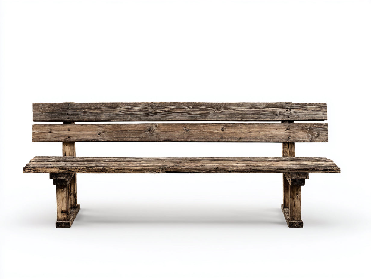 Bancos de jardín de madera maciza 160x55x82 cm - Natural envejecido - Diseño rústico exterior