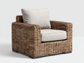 Sillones de ratán 92x86x80 cm - ratán marrón y cojines beige para exterior - estilo natural con reposabrazos