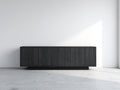 Mueble recibidor 180x40x55 cm - madera negra estriada para entrada - estilo moderno bajo