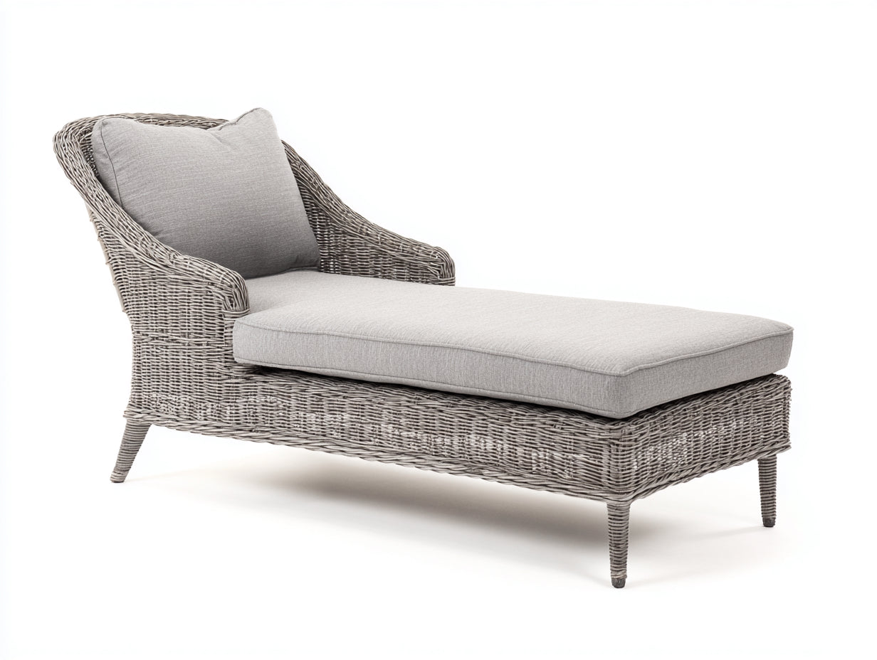 Tumbonas de ratán 165x72x88 cm - gris y beige - diseño natural para exterior