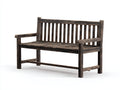 Bancos de jardín madera 160x62x92 cm - marrón oscuro - diseño rústico con respaldo y reposabrazos