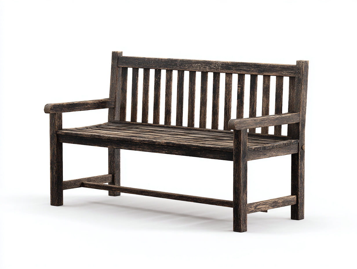 Bancos de jardín madera 160x62x92 cm - marrón oscuro - diseño rústico con respaldo y reposabrazos