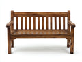 Bancos de jardín de madera 160x60x88 cm - marrón natural - diseño clásico con reposabrazos