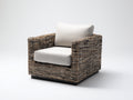 Sillones de ratán ratán sintético 85x80x75 cm - marrón-beige - diseño ancho con cojines