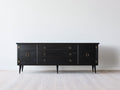 Mueble recibidor de madera con 3 cajones y 2 puertas 180x45x78 cm - Negro - Estilo vintage moderno