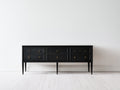 Mueble recibidor madera 160x40x78 cm - negro - diseño clásico con cajones