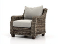 Sillones de ratán 88x85x82 cm - ratán marrón y cojines beige para exterior - estilo natural con reposabrazos