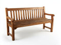 Bancos de jardín 150x60x90 cm - madera marrón para exterior - estilo clásico con reposabrazos
