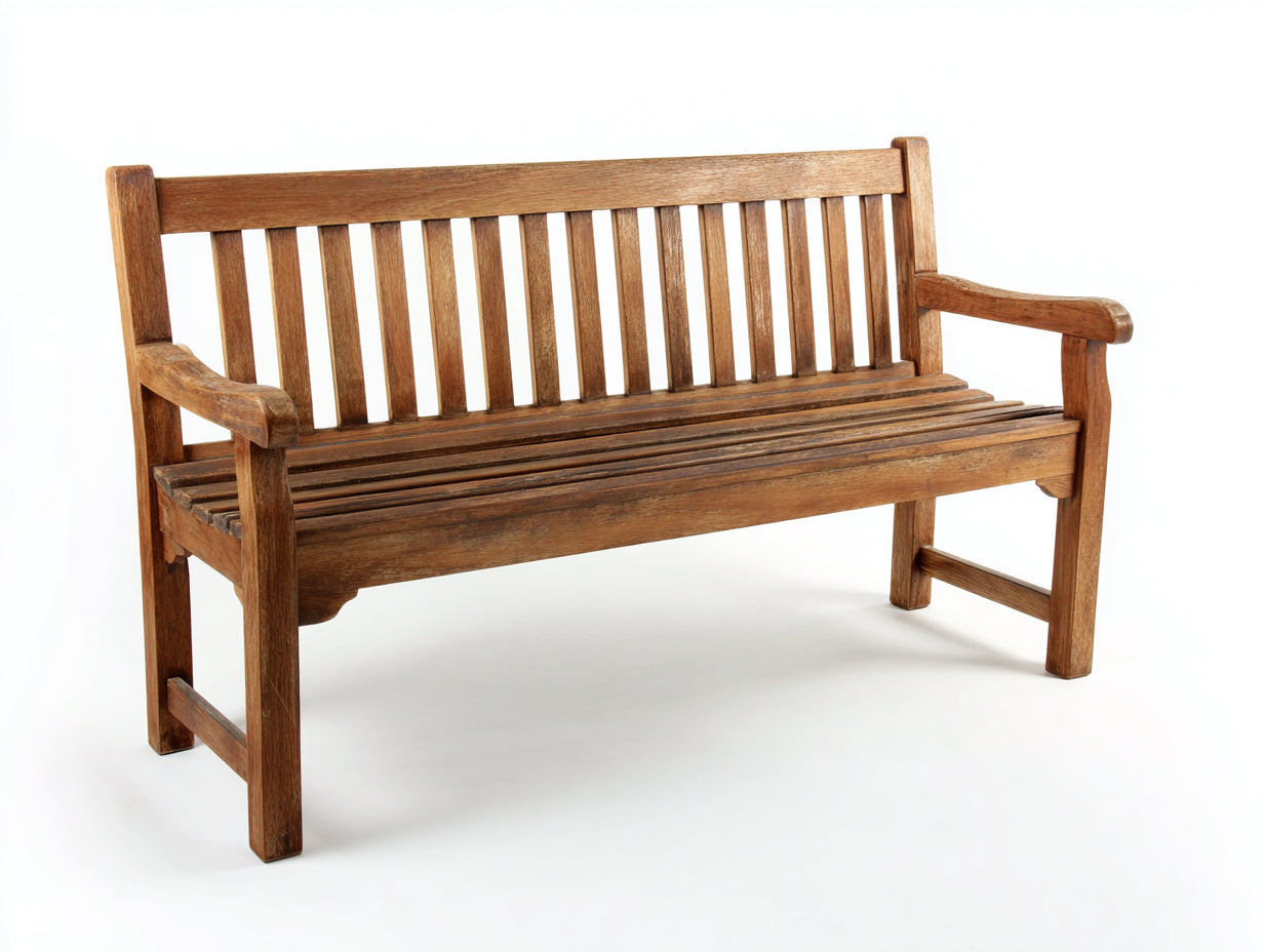Bancos de jardín 150x60x90 cm - madera marrón para exterior - estilo clásico con reposabrazos