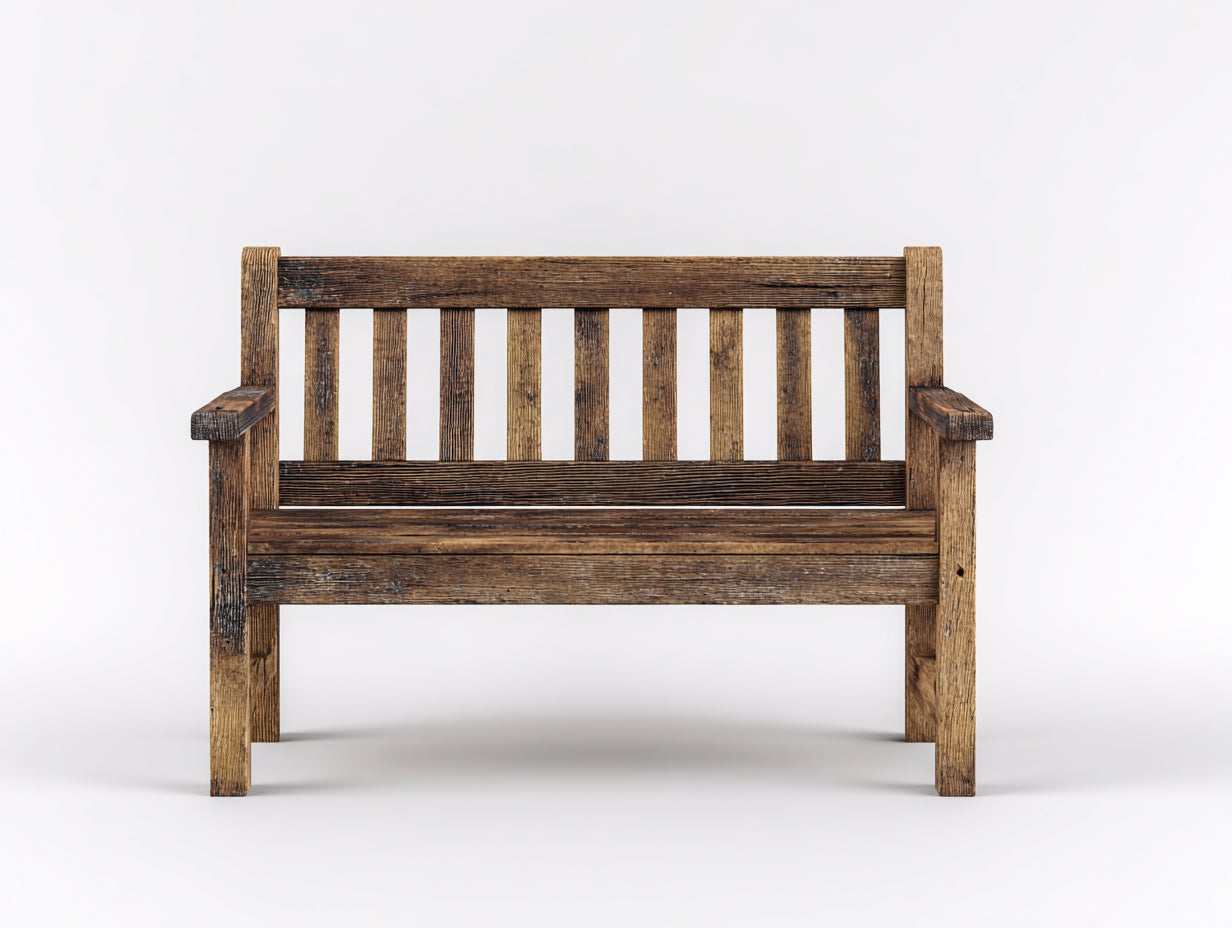 Bancos de jardín madera 150x58x88 cm marrón envejecido - diseño rústico con reposabrazos