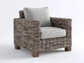 Sillones de ratán 92x86x78 cm - marrón y beige - diseño natural para exterior