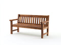 Bancos de jardín madera 150x60x90 cm - marrón - diseño clásico con respaldo y reposabrazos